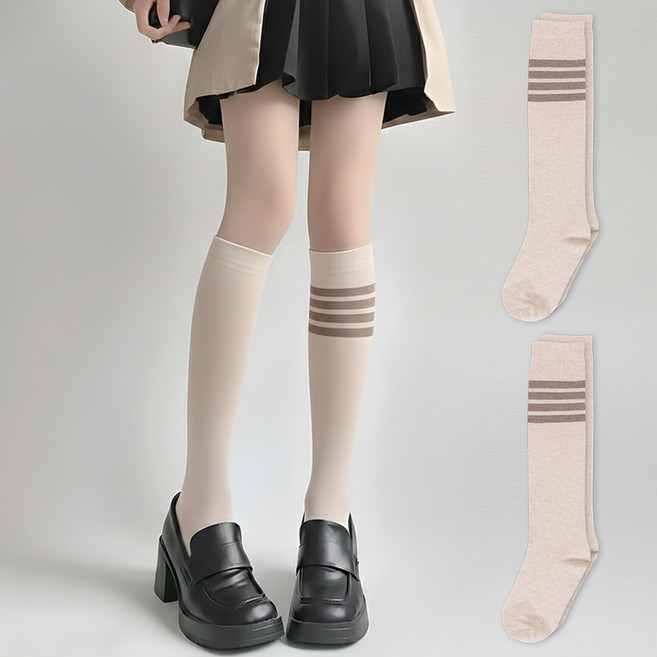 시너싹스 여성용 클래식 싱글 포인트 링글 니삭스 2켤레