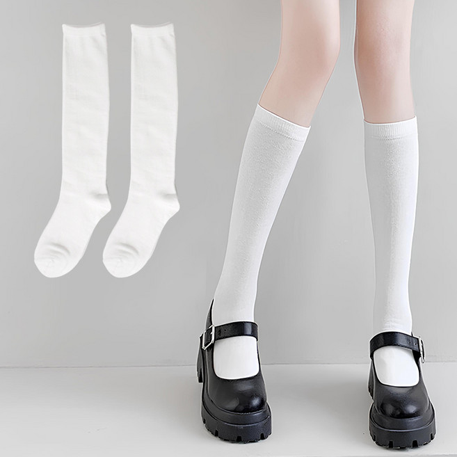 시너싹스 여성용 클래식 무지 니삭스 2켤레