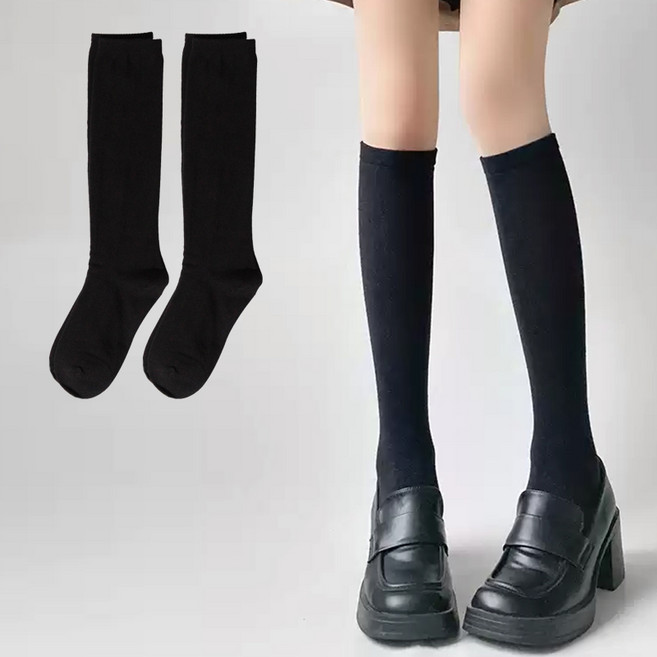 시너싹스 여성용 클래식 무지 니삭스 2켤레