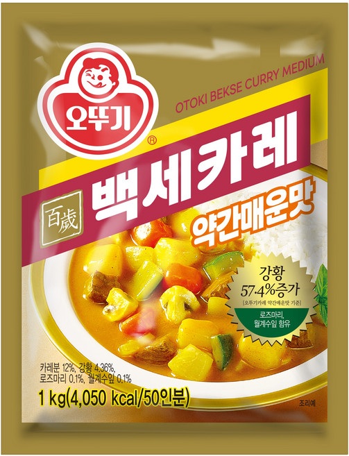 오뚜기 백세카레 약간매운맛, 1kg, 1개