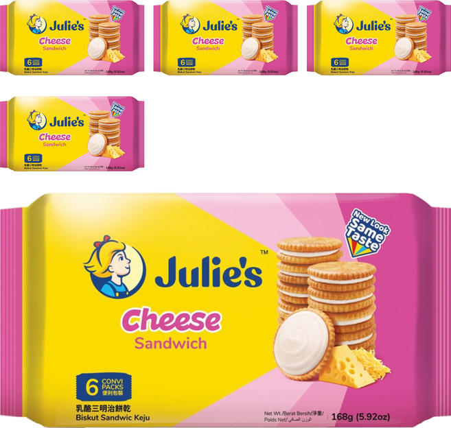 Julie's 茱蒂絲 乳酪三明治餅乾, 168g, 5袋