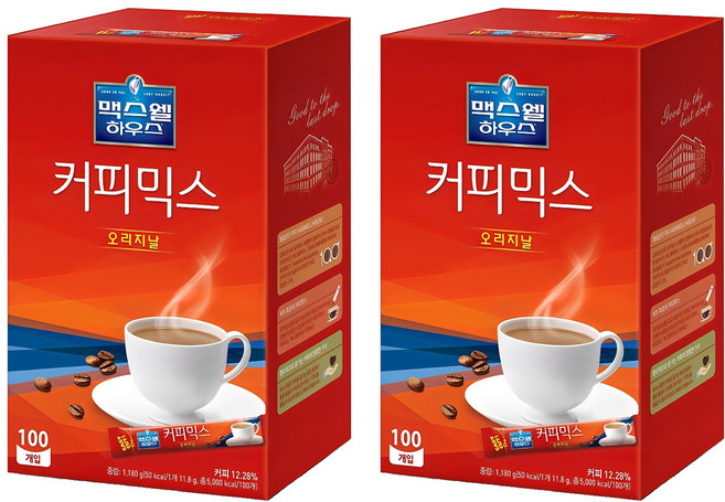 맥스웰하우스 커피믹스 오리지널 스틱형, 11.8g, 100개입, 2개