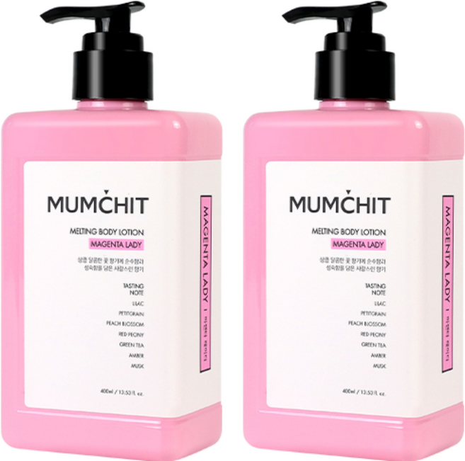 멈칫 멜팅 바디로션 마젠타 레이디향, 400ml, 2개
