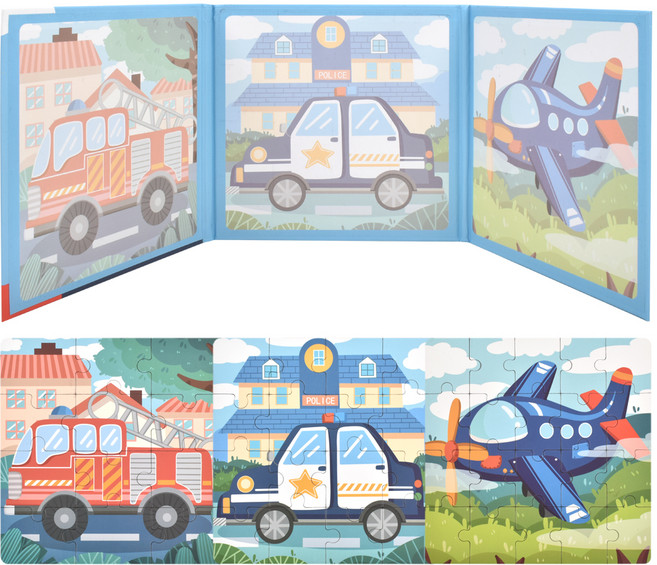 오즈토이 아동용 레벨 폴딩 자석놀이 퍼즐 책 교통수단 STEP2, 1개, 48피스