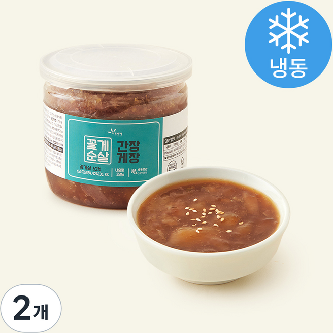 초록햇살 꽃게순살 간장게장 (냉동), 350g, 2개