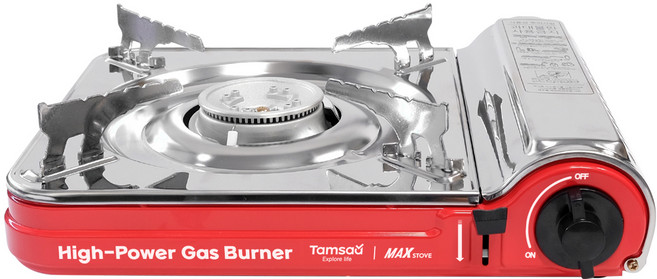 탐사X맥스부탄 휴대용 고화력 가스버너 + 케이스 포함, 레드, 1개