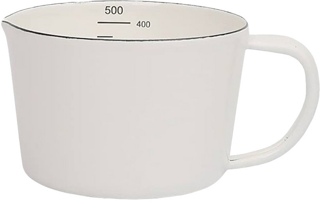 日式加厚琺瑯量杯, 白色, 500ml, 1個
