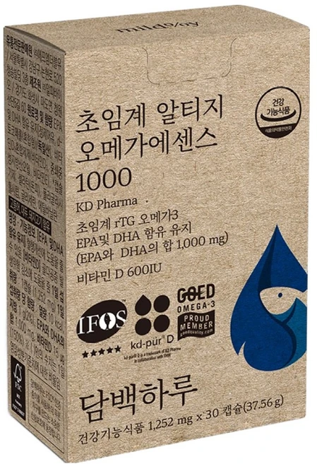 담백하루 정품 초임계 알티지 오메가에센스 1000, 30정, 1개 - 쿠팡