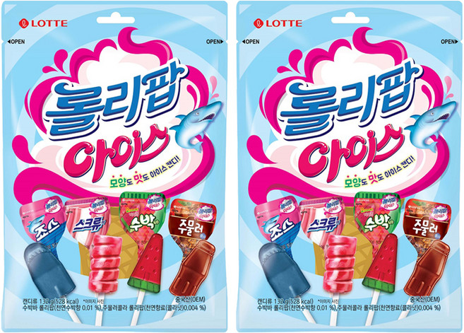 롯데웰푸드 롤리팝 아이스, 132g, 2개