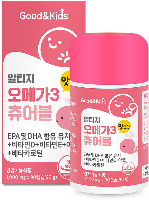 굿앤키즈 맛있는 오메가3 츄어블, 90정, 1개