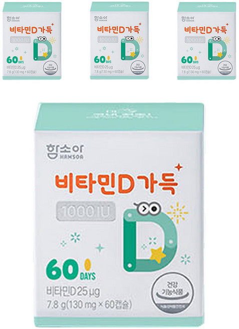 함소아 비타민D 1000IU 60p, 60정, 4개