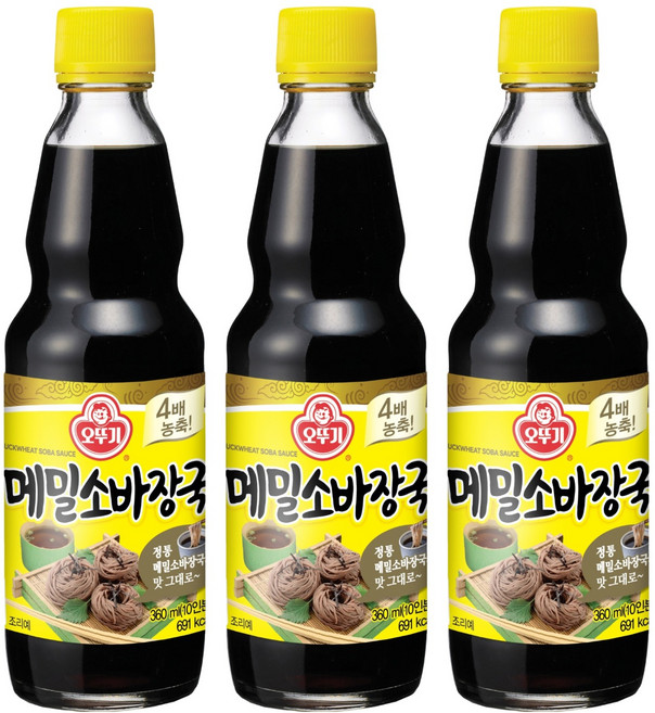 오뚜기 메밀소바장국 소스, 360ml, 3개