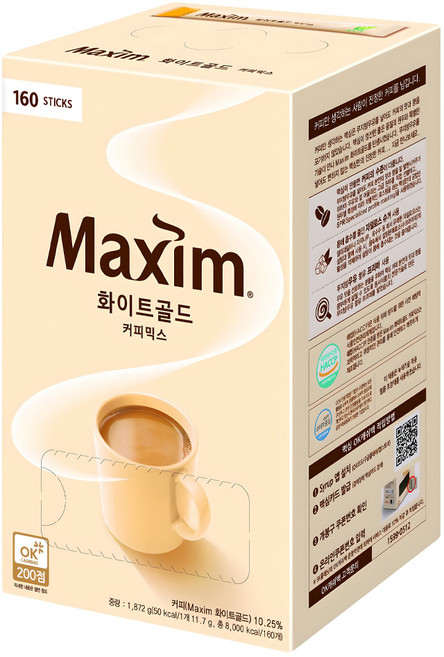 맥심 화이트골드 커피믹스, 11.7g, 160개입, 1개