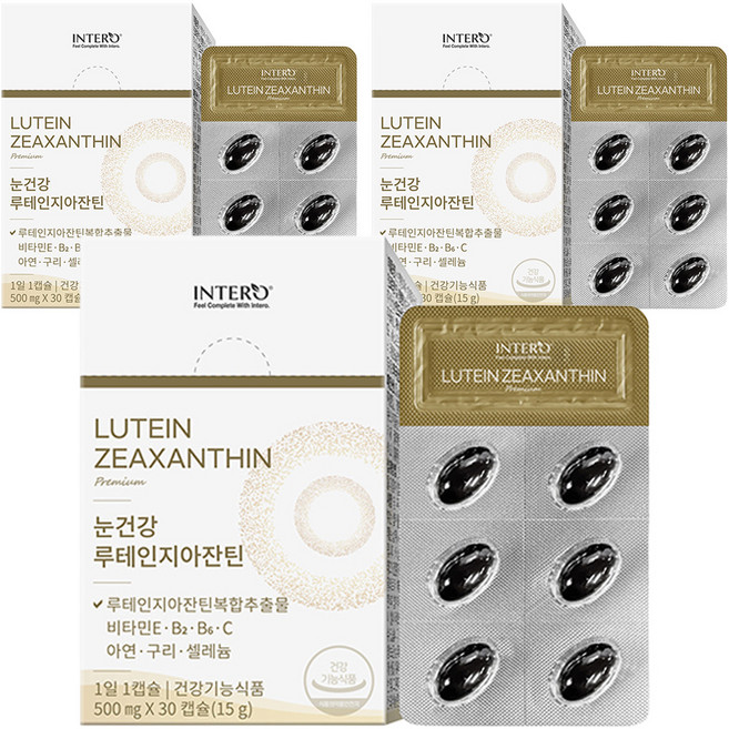 인테로 눈건강 루테인지아잔틴 15g, 30정, 3개