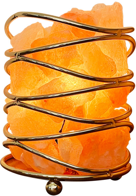 好物良品 藝術造型喜馬拉雅水晶擴香鹽燈, 金色波紋