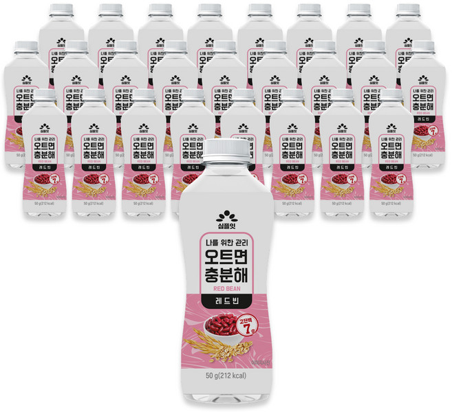 심플잇 오트면충분해 레드빈, 24개, 50g