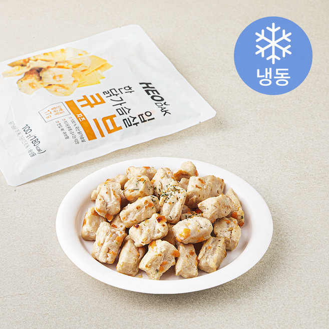 허닭 한입 닭가슴살 큐브 치즈 (냉동), 100g, 5개