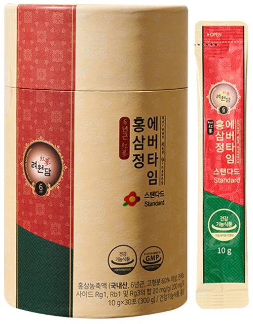 려원담 6년근 홍삼정 에버타임 스탠다드 30p, 300g, 1개 - 쿠팡