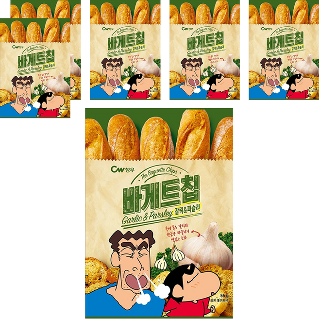 CW 大蒜麵包風味餅乾 蠟筆小新版, 55g, 6包