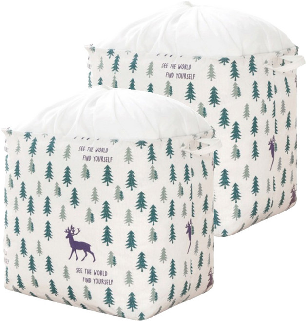 디오셀 대용량 스트링 쪼임 이불 수납 다용도 포켓 100L, 사슴, 2개