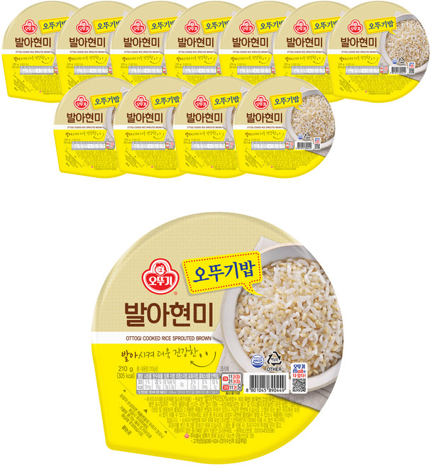 오뚜기 맛있는 밥 발아현미, 210g, 12개