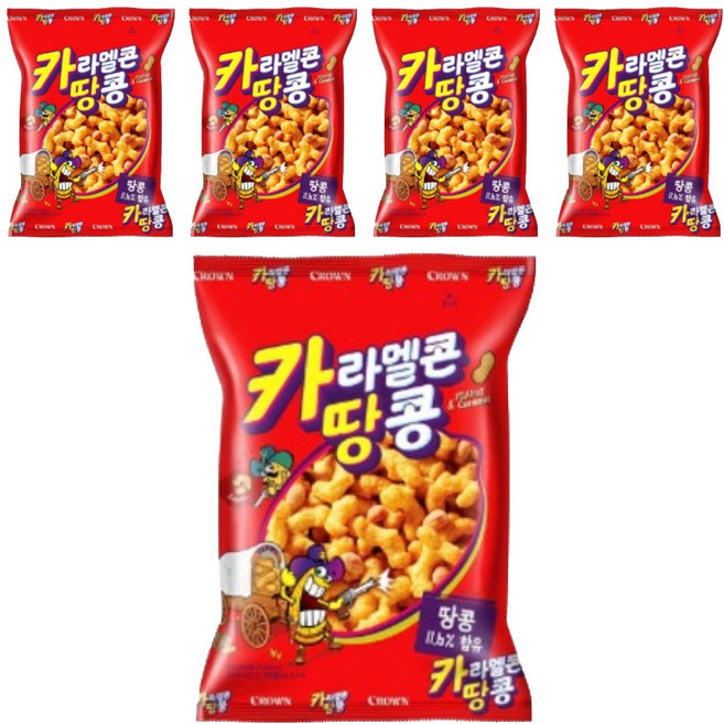 카라멜콘 땅콩, 125g, 5개
