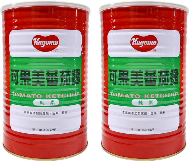 KAGOME 可果美 蕃茄醬 純素, 4.5kg, 2桶
