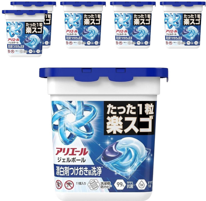 ARIEL 日本原裝進口 極淨進化4D抗菌去漬洗衣球 藍色, 6盒
