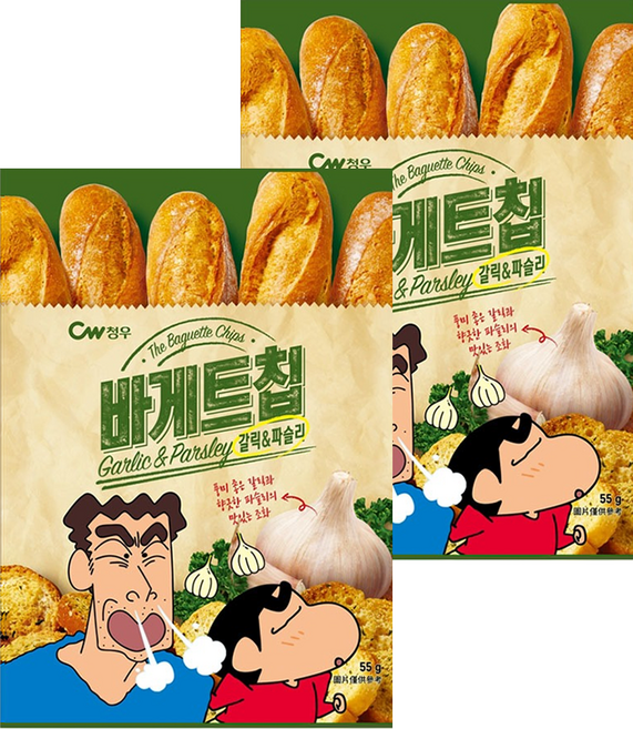 CW 大蒜麵包風味餅乾 蠟筆小新版, 55g, 2包