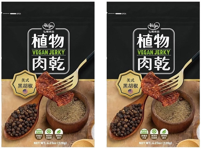 Hoya 弘陽食品 植物肉乾 美式黑胡椒, 120g, 2包