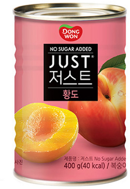 동원 JUST 노슈가 황도 2절 통조림, 400g, 1개
