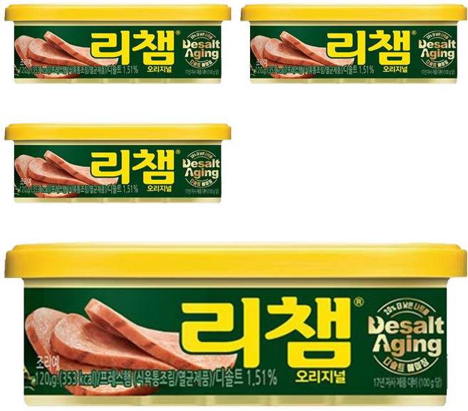 Richam 原味午餐肉罐頭, 120g, 4罐