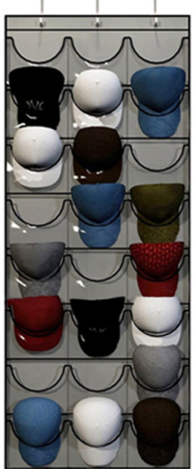 디오셀 24칸 걸이형 포켓 모자 정리함, 그레이, 1개