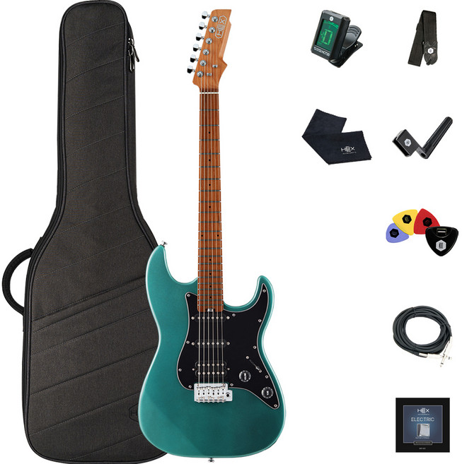 헥스 입문용 일렉트릭 기타, E300G/BG, 유광 + 메탈릭블루그린, 1개