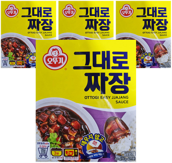 오뚜기 그대로짜장, 200g, 4개