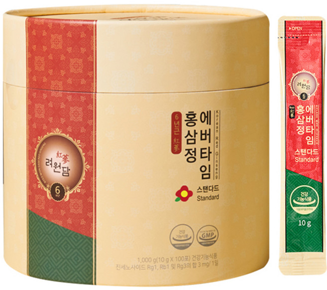 려원담 6년근 홍삼정 에버타임 스탠다드 스틱, 1kg, 1개