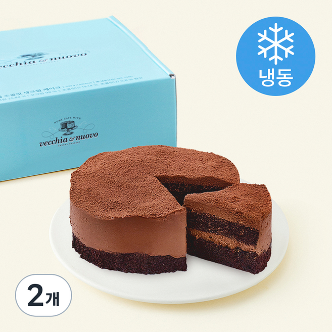 베키아에누보 파베 초콜릿 생크림 케이크 (냉동), 2개, 500g