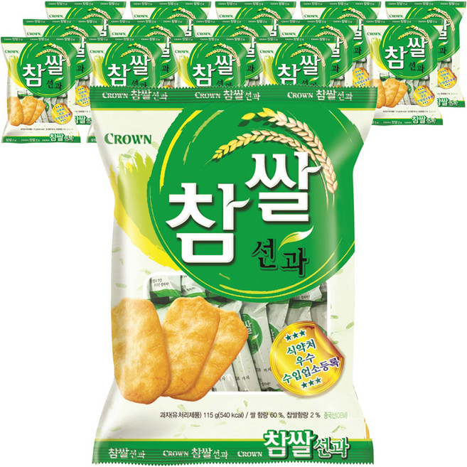 크라운 참쌀선과, 115g, 15개