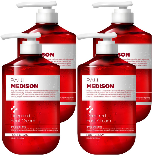 폴메디슨 딥레드 풋크림, 1개입, 4개, 510ml
