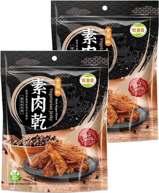 旺意香 素肉乾 黑胡椒, 250g, 2包