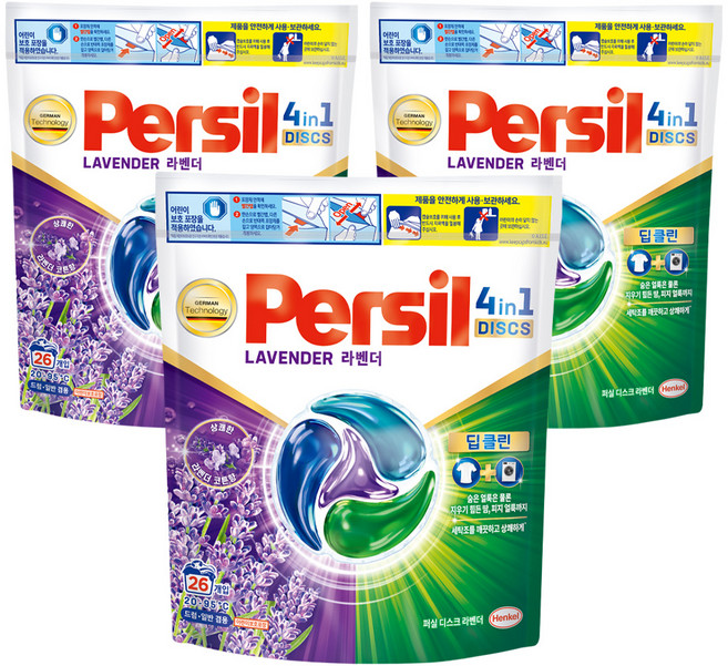 퍼실 디스크 캡슐세제 라벤더, 26개입, 3개