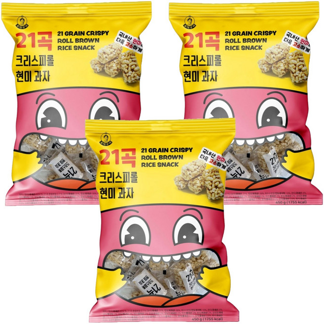 풍미상회 21곡 크리스피롤 현미과자, 450g, 3개