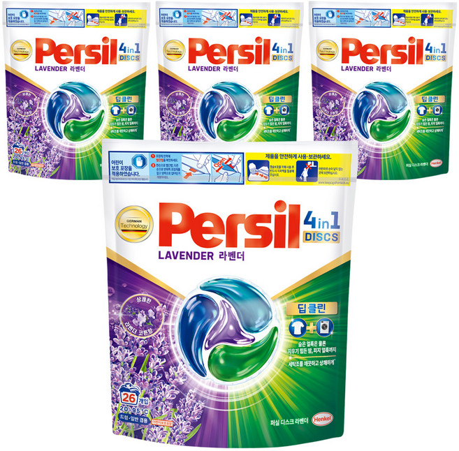 퍼실 디스크 캡슐세제 라벤더, 26개입, 4개