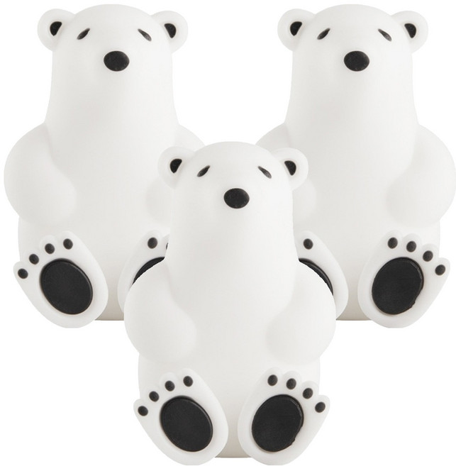 인뮤즈 북극곰 실리콘 칫솔걸이, 화이트, 3개