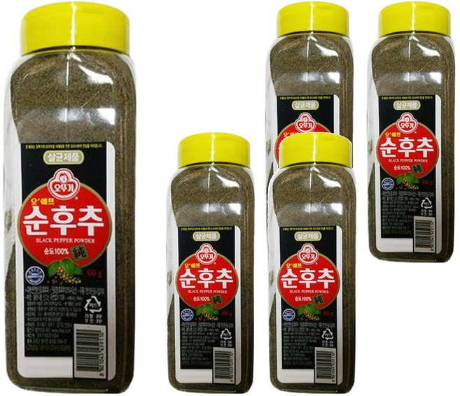 오뚜기 오쉐프 순후추, 450g, 5개