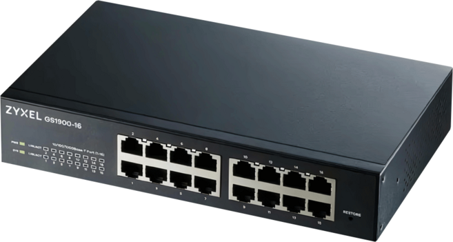 ZYXEL 智慧型網管16埠Gigabit交換器, 1個, GS1900-16(Rev.B1)