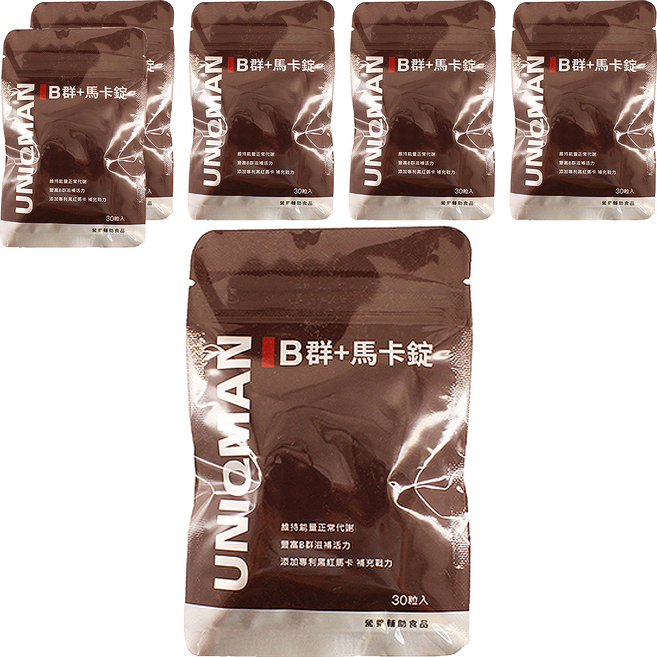 UNIQMAN 優仕曼 B群 + 馬卡錠, 30顆, 6袋
