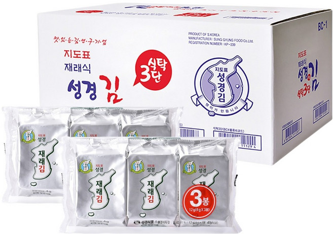 지도표 재래식 성경 식탁김, 12g, 24개