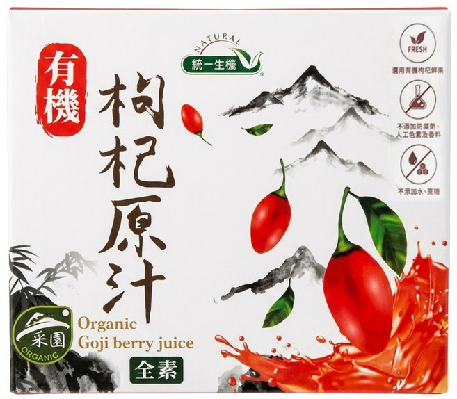 統一生機 有機枸杞原汁 10包, 300ml, 1盒