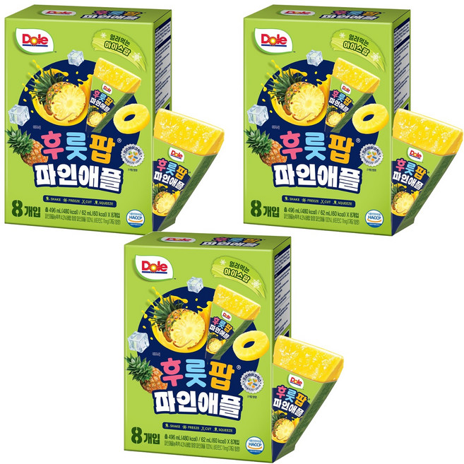 Dole 都樂 水果冰棒 鳳梨 8入, 62ml, 3個